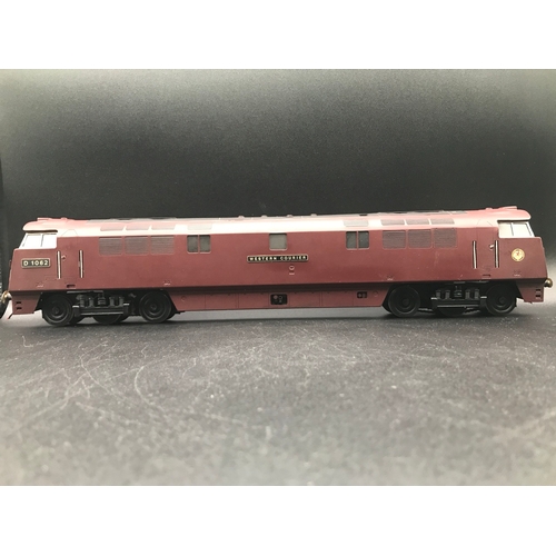 222 - RJH Brass Kit Built 'O' Gauge Class 52 Diesel Locomotive Co-Co 'Western Courier' D1062 in Maroon, Te... 