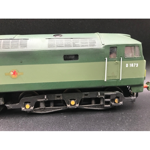 223 - RJH Brass Kit Built 'O' Gauge Class 47 Diesel Locomotive Co-Co 'Cyclops' D1673 in Green, Tested Runn... 