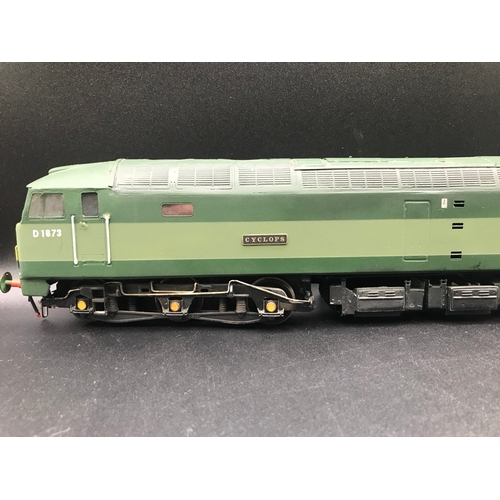 223 - RJH Brass Kit Built 'O' Gauge Class 47 Diesel Locomotive Co-Co 'Cyclops' D1673 in Green, Tested Runn... 