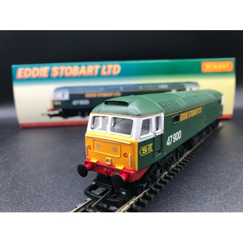 317 - Three Eddie Stobart OO Hornby Locomotives with two Stobart Rolling Stock and Skaledale R6546 Logisti... 