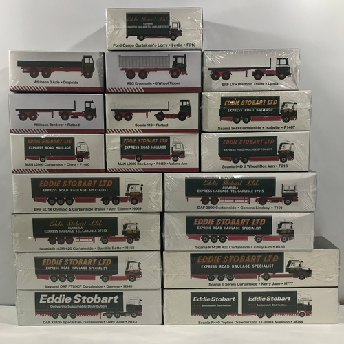 73 - 18 Atlas Eddie Stobart 1:76 Scale Lorries, Undisturbed from Packaging, All Boxes Sealed in original ... 