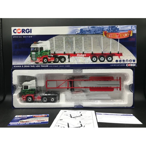 75 - 4 Corgi Eddie Stobart 'Hauliers of Renown' 1:50 Scale Lorries, Special Editions, Includes CC13745 Sc... 