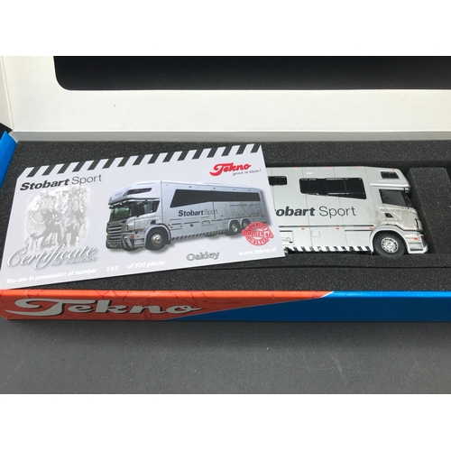 78 - Three Tekno 1:50 Scale Eddie Stobart Trucks, Limited Editions, including 9255s Scania Oakley Horsebo... 