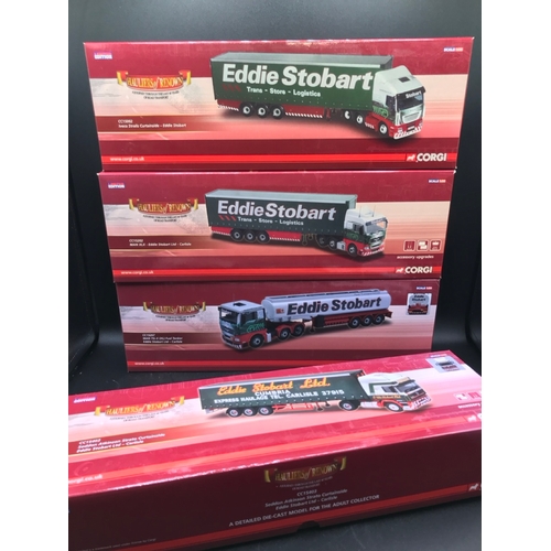 79 - 4 Corgi Eddie Stobart 'Hauliers of Renown' 1:50 Scale Trucks, Limited Editions (3), Includes CC15002... 