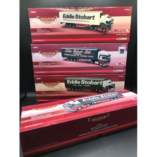 80 - 4 Corgi Eddie Stobart 'Hauliers of Renown' 1:50 Scale Trucks, Limited Editions (3), Includes CC15002... 