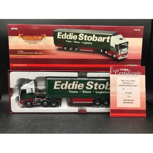 80 - 4 Corgi Eddie Stobart 'Hauliers of Renown' 1:50 Scale Trucks, Limited Editions (3), Includes CC15002... 