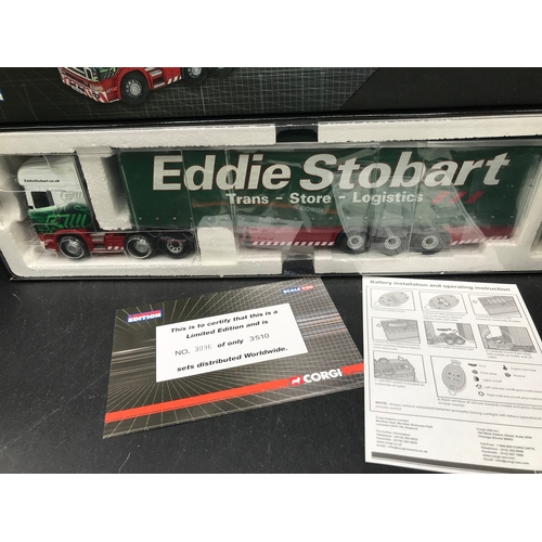 81 - 3 Corgi Eddie Stobart 1:50 Scale Trucks, Limited Editions (3) including 60 Year Anniversary, Include... 