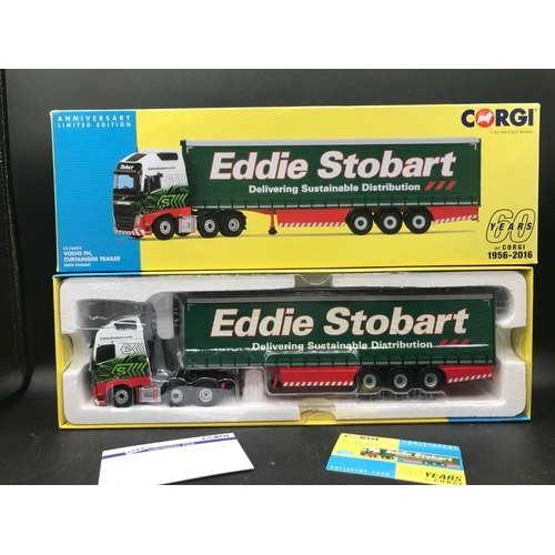 81 - 3 Corgi Eddie Stobart 1:50 Scale Trucks, Limited Editions (3) including 60 Year Anniversary, Include... 