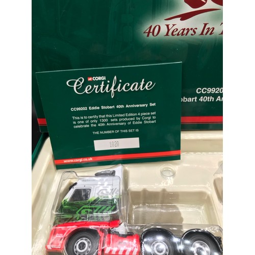 69 - Corgi boxed CC99203 Eddie Stobart 1954 to 2011 Commemorative 2-piece Set and CC99202 Eddie Stobart 4... 