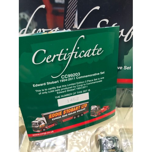 69 - Corgi boxed CC99203 Eddie Stobart 1954 to 2011 Commemorative 2-piece Set and CC99202 Eddie Stobart 4... 