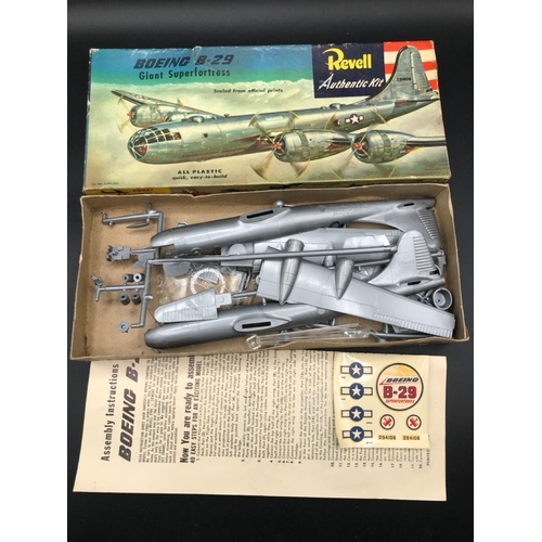 128 - Four Vintage Revell Model Kits, includes Sikorsky S-55 Helicopter H214, Airacobra H222-89, Boeing B-... 