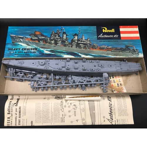 129 - Five Vintage Revell US Ship Model Kits, includes S.S United States H312, U.S.S New Jersey Battleship... 