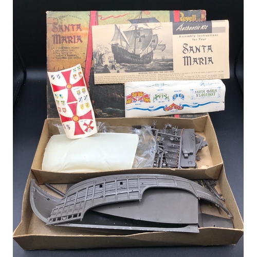 130 - Two 1950's Vintage Revell Model Kits, includes Santa Maria H336 298, Robert Lee Mississippi Steamboa... 