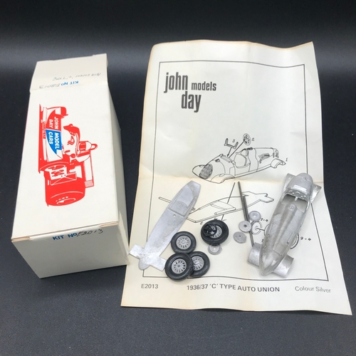 126 - Seven White Metal Un-built Kits, includes 1/43 Scale John Day Auto Union Grand Prix cars E2012 1935 ... 