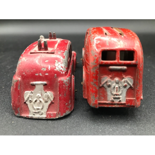 41 - Dinky 25k Streamline Fire Engine (Fair), no Ladder/Bell, Red Hubs/Black Tyres, together with another... 