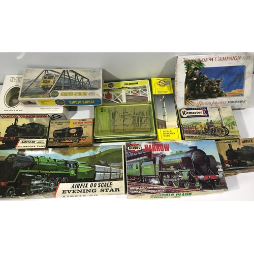 133 - 11 Vintage OO Gauge mostly Un-built Airfix kits, See Photos, includes Un-built with Instructions and... 