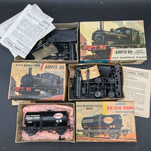 133 - 11 Vintage OO Gauge mostly Un-built Airfix kits, See Photos, includes Un-built with Instructions and... 