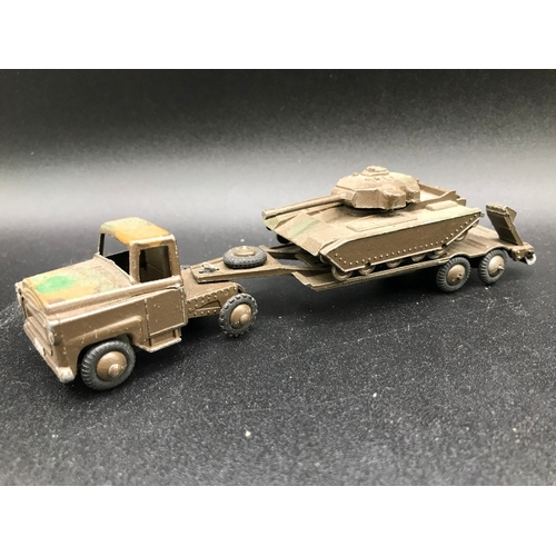 107 - Military Diecast Lot of a 1970s Budgie Toy Articulated Tank Transporter & Centurion Tank, Dinky's, C... 