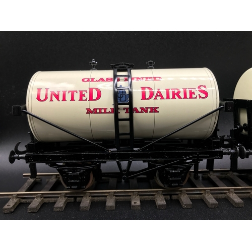 240 - Ace 4 Wheel Tank Mixed Set of Three Tinplate Milk Tanks United Dairies, Express Dairy and Nestles Mi... 