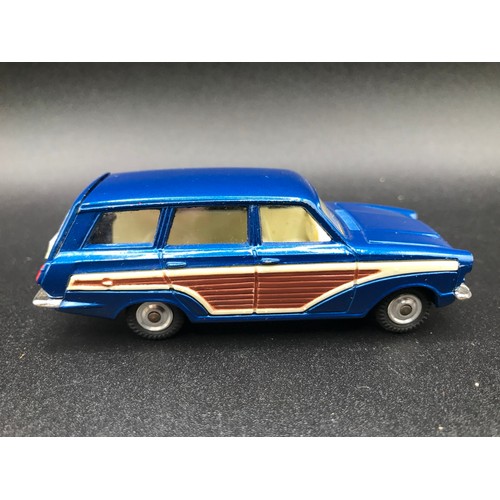 55 - Corgi Toys 440 Ford Consul Cortina Super Estate Car - Blue body, wood effect side and rear panels, c... 