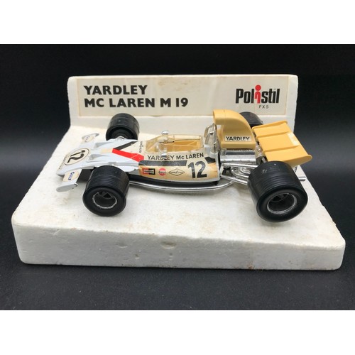 94 - Polistil FX5 1:25 Yardley McLaren M 19-F.1, Sits on original polystyrene plinth not secured, Signs o... 