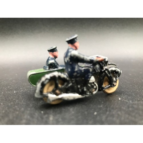 113 - Dinky Toys No.42 Pre-war 'Police Patrol' Gift Set, includes Police Hut, Motor Cycle Patrol and Polic... 