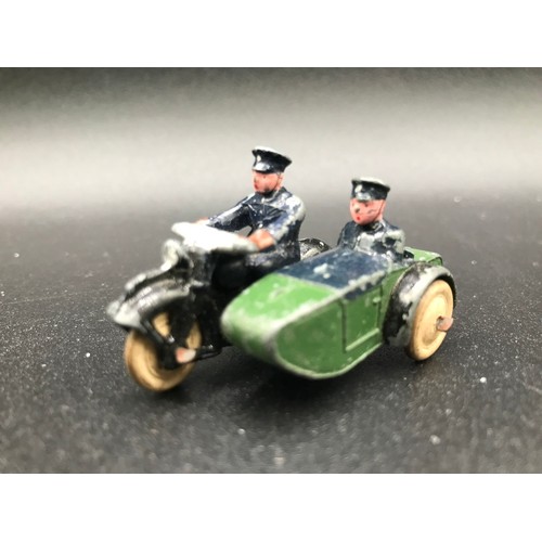 113 - Dinky Toys No.42 Pre-war 'Police Patrol' Gift Set, includes Police Hut, Motor Cycle Patrol and Polic... 