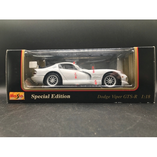 97 - Three 1:18 Scale Maisto Special Edition Super Cars, Includes Dodge Viper GTS-R, Lamborghini SE, Jagu... 