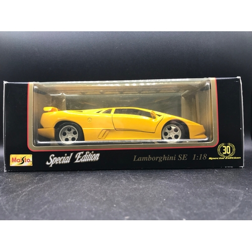 97 - Three 1:18 Scale Maisto Special Edition Super Cars, Includes Dodge Viper GTS-R, Lamborghini SE, Jagu... 