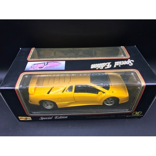 97 - Three 1:18 Scale Maisto Special Edition Super Cars, Includes Dodge Viper GTS-R, Lamborghini SE, Jagu... 