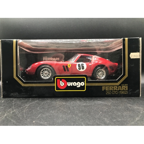 98 - Seven 1:18 Scale Burago Diecast Metal Models, Undisturbed from Packaging, includes Mercedes Benz 300... 