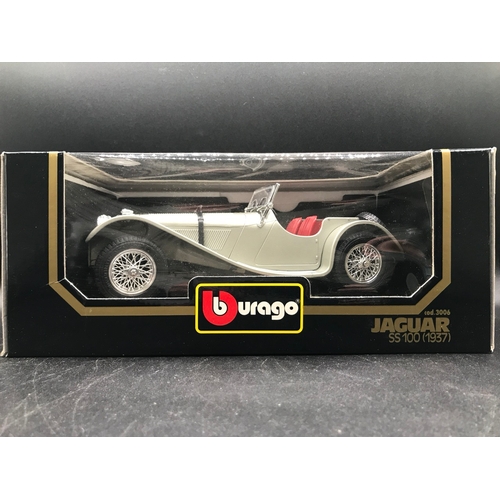 98 - Seven 1:18 Scale Burago Diecast Metal Models, Undisturbed from Packaging, includes Mercedes Benz 300... 