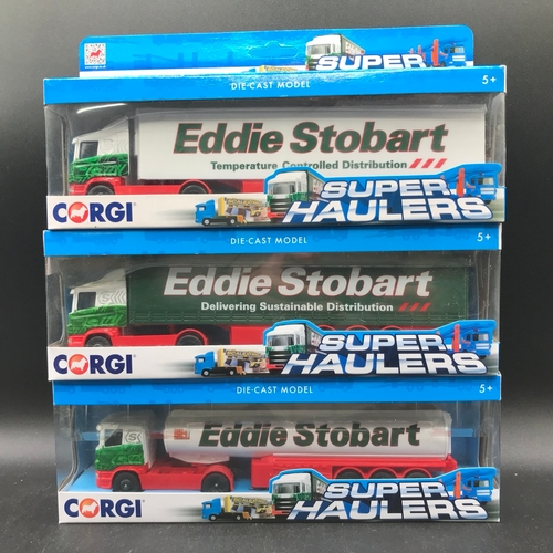 526 - 18 Corgi Superhaulers Eddie Stobart 1:64 Scale, Undisturbed from Packaging, Some shelf wear and dust... 