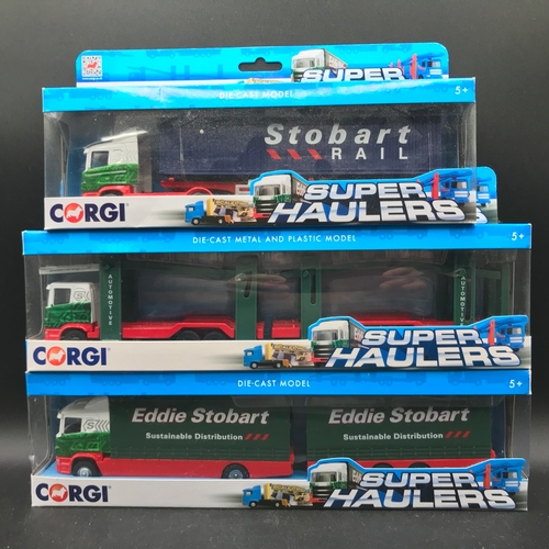 526 - 18 Corgi Superhaulers Eddie Stobart 1:64 Scale, Undisturbed from Packaging, Some shelf wear and dust... 