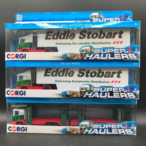 526 - 18 Corgi Superhaulers Eddie Stobart 1:64 Scale, Undisturbed from Packaging, Some shelf wear and dust... 