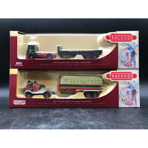 528 - 10 Lledo Trackside Eddie Stobart Trucks and 2 piece Tin Plate Depot & AEC Platform Trailer set ES100... 