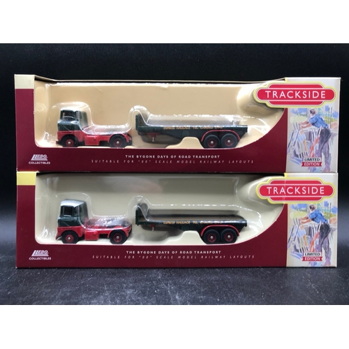 528 - 10 Lledo Trackside Eddie Stobart Trucks and 2 piece Tin Plate Depot & AEC Platform Trailer set ES100... 