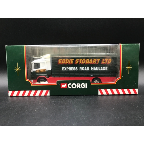 531 - 12 Corgi Eddie Stobart Die-cast Vehicles, Undisturbed from Packaging, includes 59601 Ford Cargo Box ... 