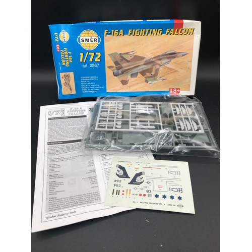 667 - 9 Un-built 1:72 Scale Aeroplane & Helicopter Kits, each Boxed with Instructions, Six sealed, Only un... 