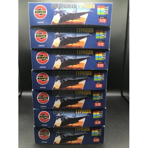 668 - 7 Airfix 04036 Un-built 1:72 Scale Eurofighter Typhoon Aeroplane Kits, each in Sealed Boxes, All app... 