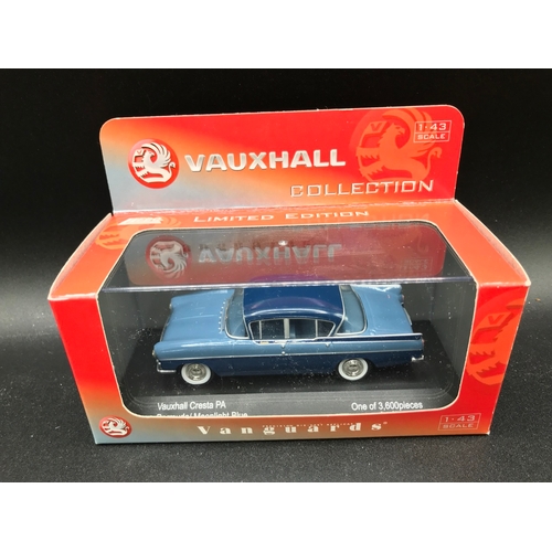 554 - 6 Lledo Vanguards 1:43 Scale Cars, Undisturbed from plinths, Including VA 06400 Vauxhall Cresta PA D... 