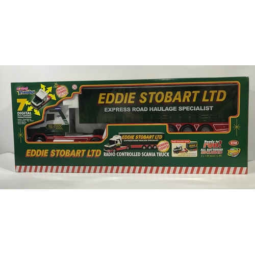 779 - Two Control Freaks Eddie Stobart Trucks, 1:18 scale Radio Controlled Scania Truck together with anot... 