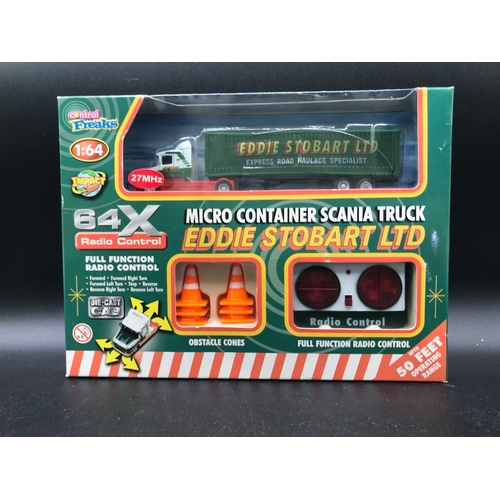 779 - Two Control Freaks Eddie Stobart Trucks, 1:18 scale Radio Controlled Scania Truck together with anot... 