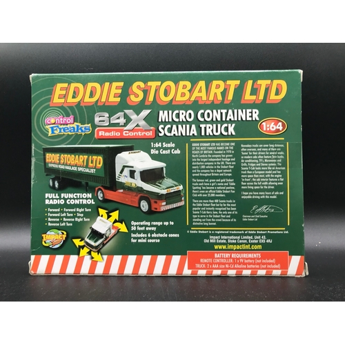 779 - Two Control Freaks Eddie Stobart Trucks, 1:18 scale Radio Controlled Scania Truck together with anot... 