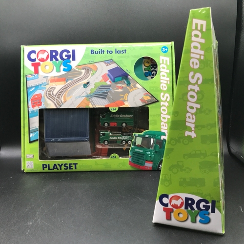 538 - Corgi Eddie Stobart Play-sets, including Heli Freight Base, Max Security Base, Refuelling Set and Ma... 