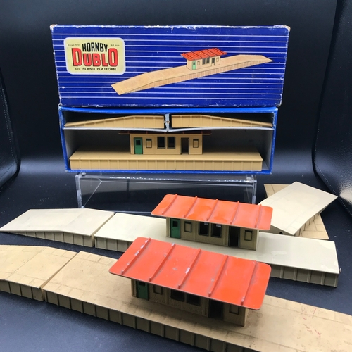 87 - A Job Lot of Hornby Dublo Model Railway Buildings and Accessories, both Metal & Plastic and Track in... 