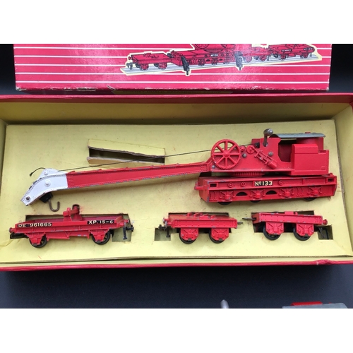 88 - Two Hornby Dublo 4620 Breakdown Crane, one Boxed, one chain broken, other chain substituted for thre... 