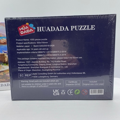 798 - Two Ex-Shop Stock - Huadada Lakeside Time 1000pcs Puzzles. VG. 1200g. (2)