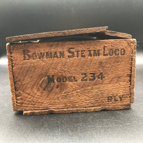 21 - Bowman Steam Locomotive Model 234 4-4-0 in Original Wooden box, Finished in Red & Gold Livery, Not T... 