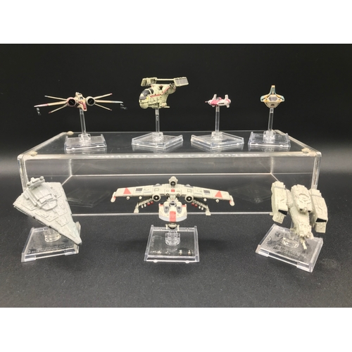 648 - 42 Star Wars Micro Machines and others, with and without stands, stands may be incorrect - Good (42)... 